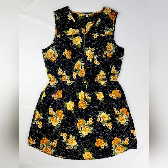 Womens Plus Size 2X Sleeveless Pullover Floral Midi Lightweight Sundress - Picture 2 of 8